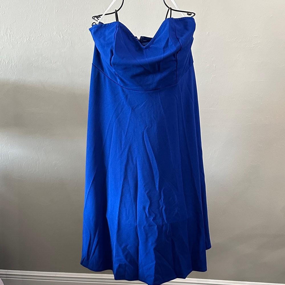 SHEIN Royal Blue Strapless Dress